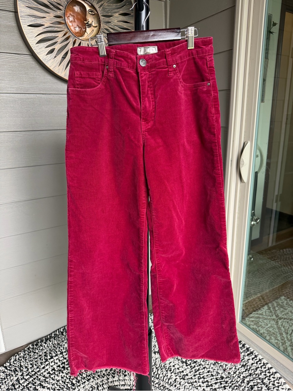 Kut from the Kloth Women’s Wide-Leg Corduroy Pants - Berry Red
